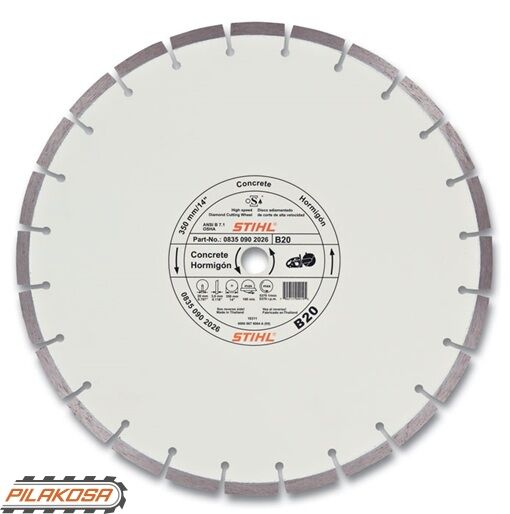 Stihl Diamond Wheel  B20 350mm  ID 20mm Concrete