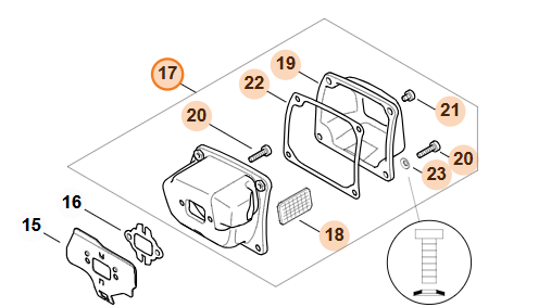 STIHL 1147 140 0605 Muffler Kit andndash Fits MS500i Chainsaw