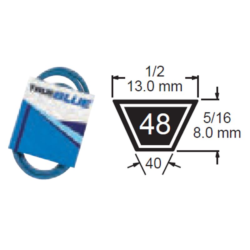 TRUE BLUE V-BELT 1/2 X 98 (A96) - SKU:248-098