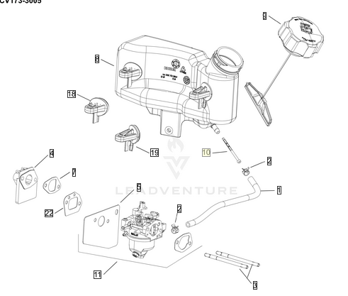 Kohler 14853122-S Carburetor Kit With Gaskets